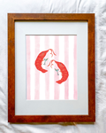 Pink Stripe Prawns and Tinis Print!