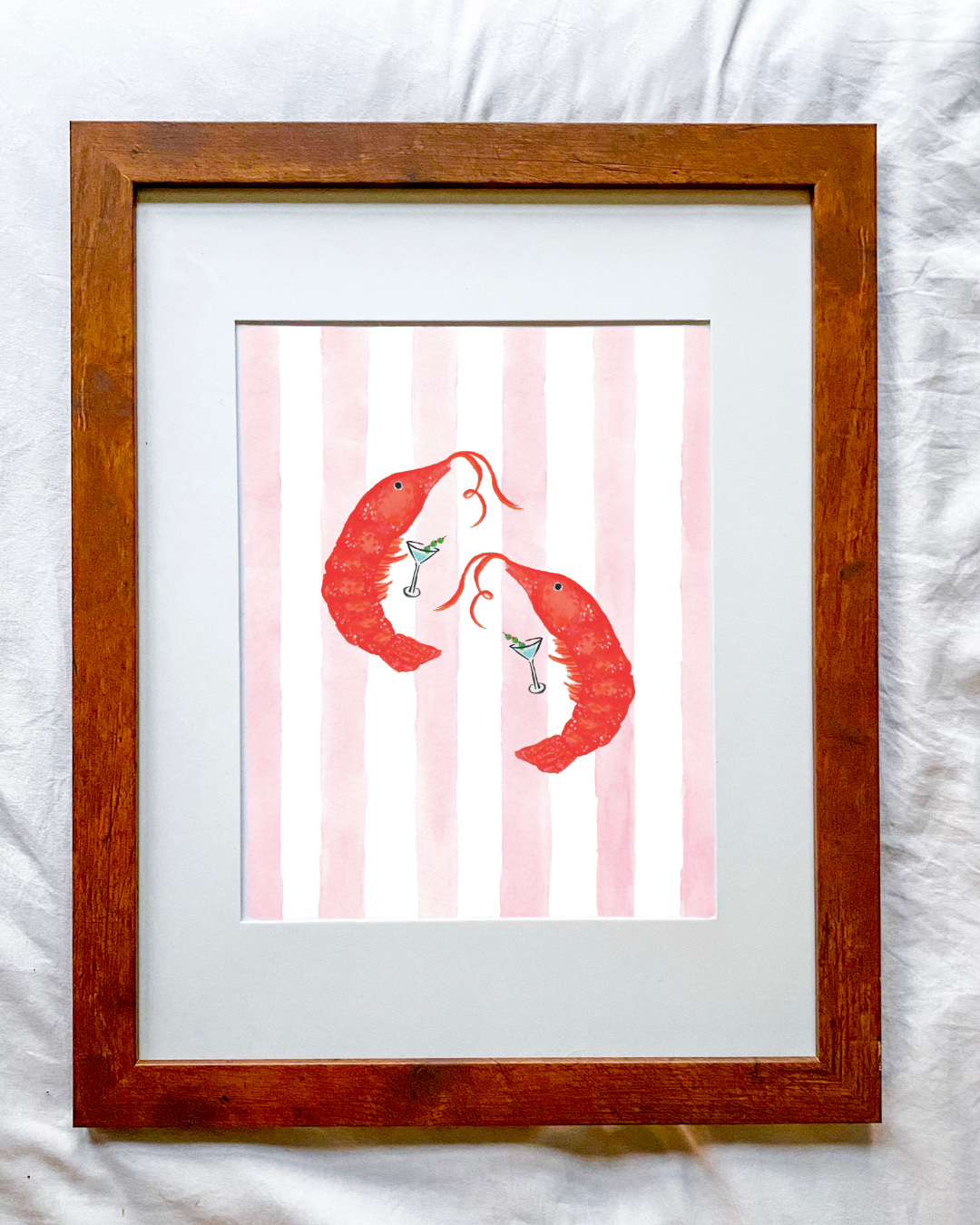 Pink Stripe Prawns and Tinis Print!