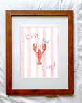 Cin Cin Pink Stripe Lobster Print!