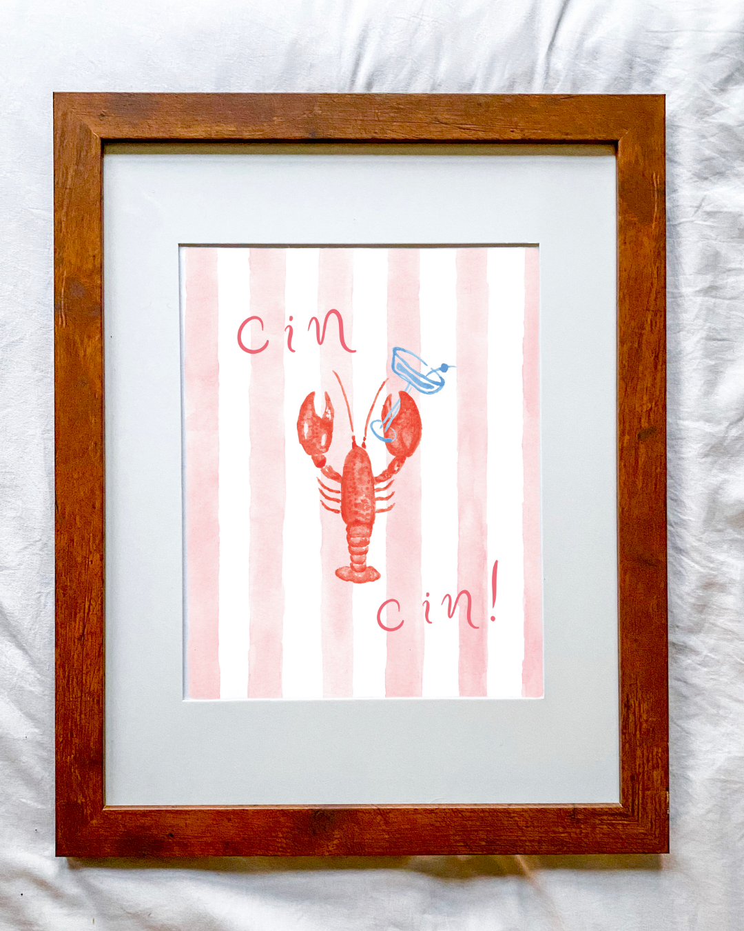 Cin Cin Pink Stripe Lobster Print!