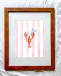 Pink Stripe Lobster Print!