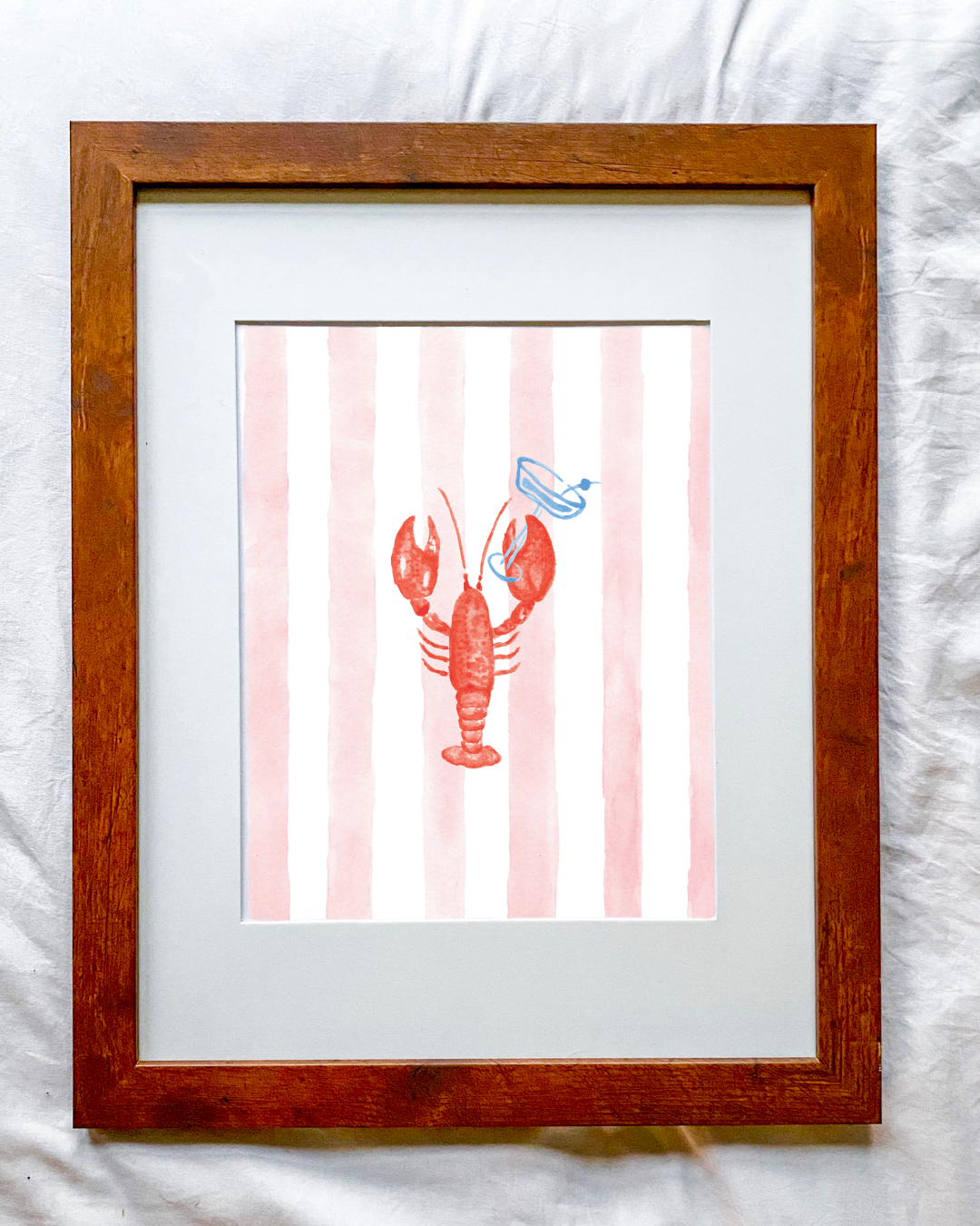 Pink Stripe Lobster Print!