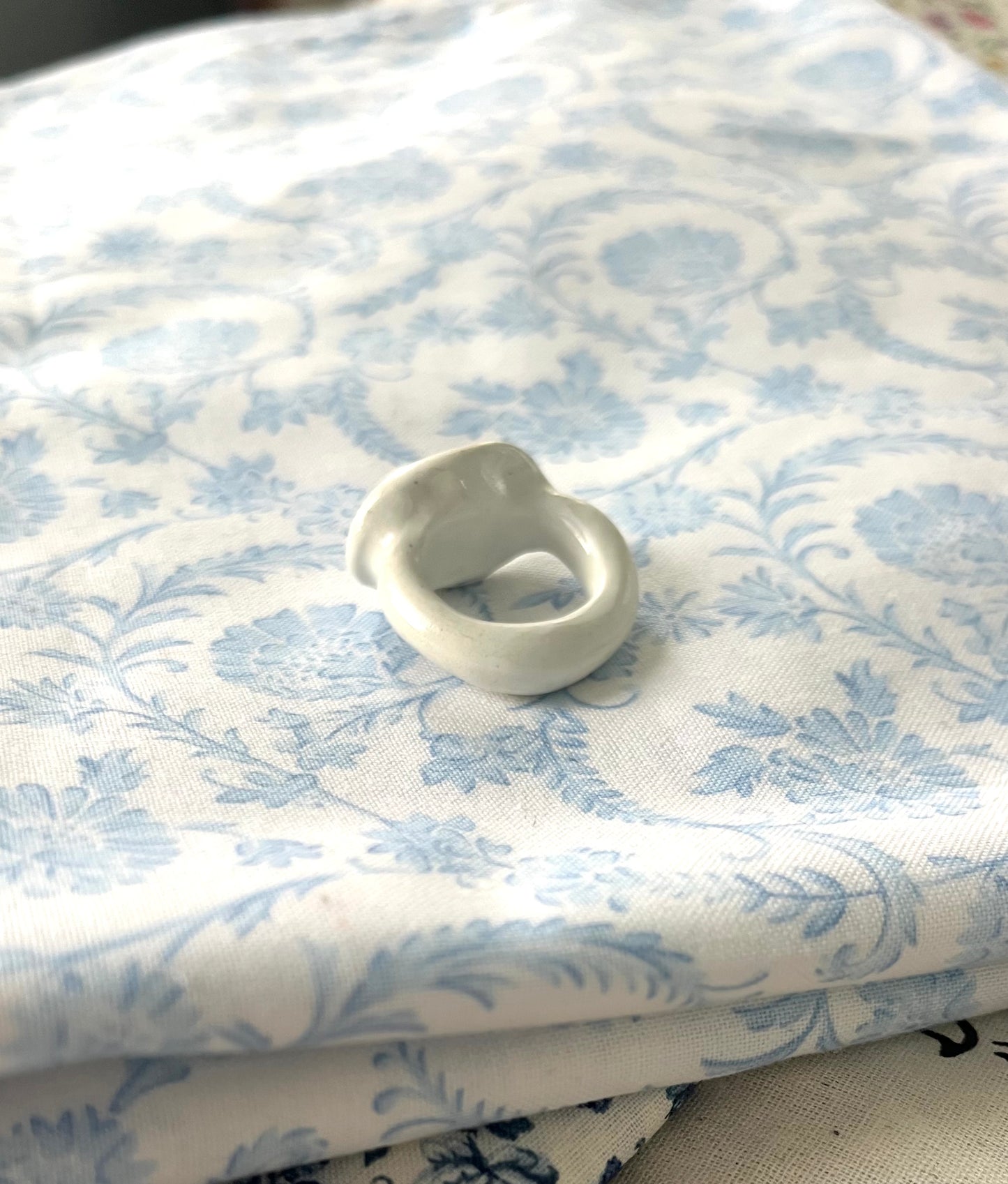 Blue and White Clay Ring