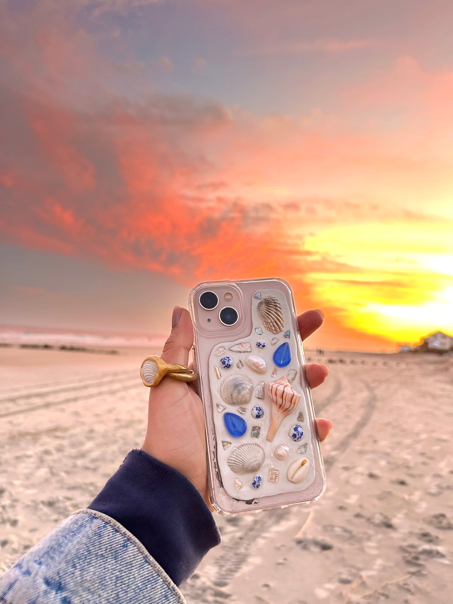 Blue Scheme Seashell Mosaic Phone Case